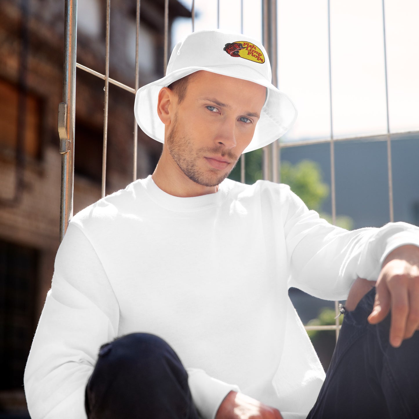 Fish Limp Flops - Red Bass Bucket Hat