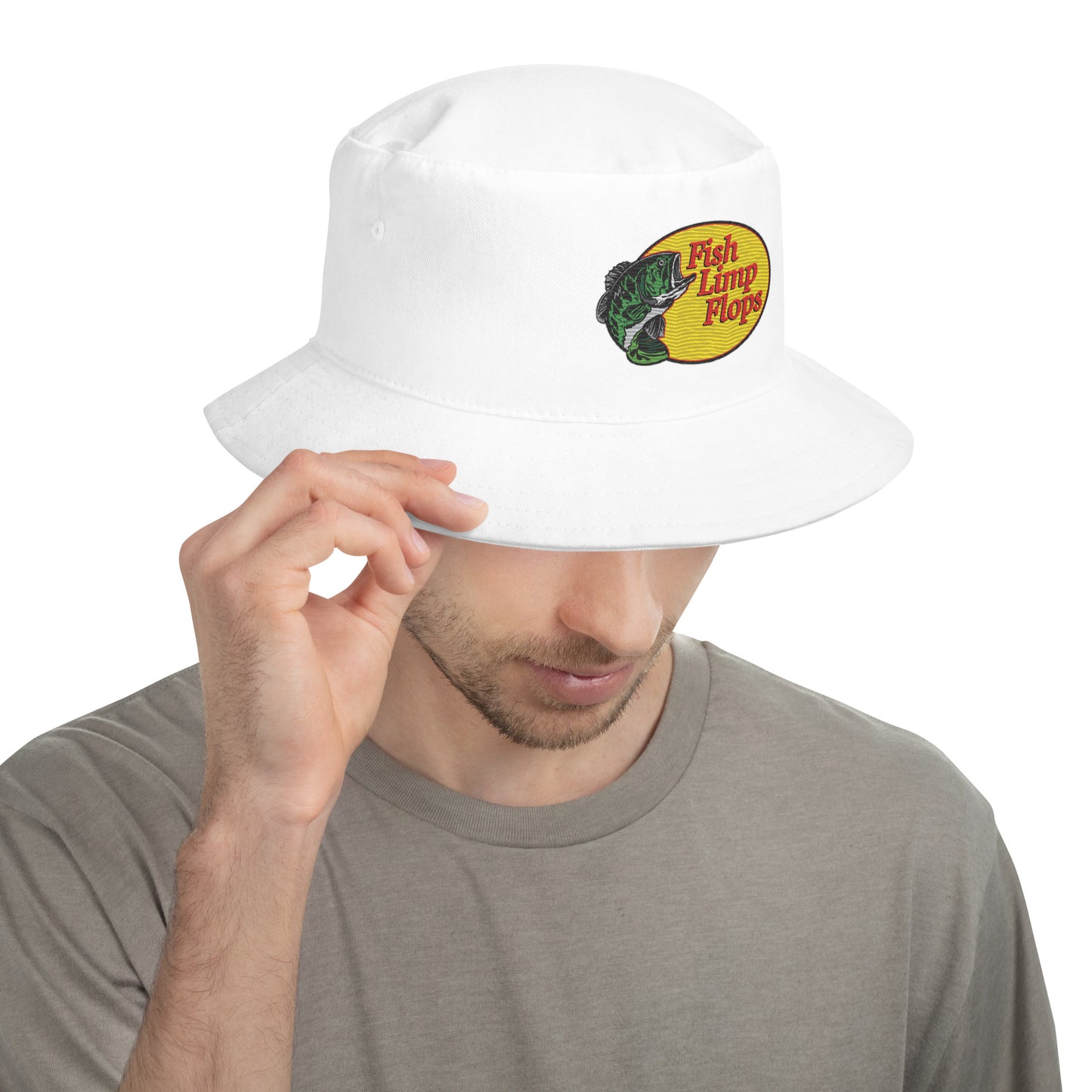 Fish Limp Flops - Green Bass Bucket Hat