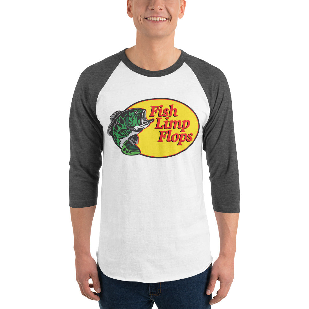 Fish Limp Flops - Green Bass 3/4 sleeve Tee