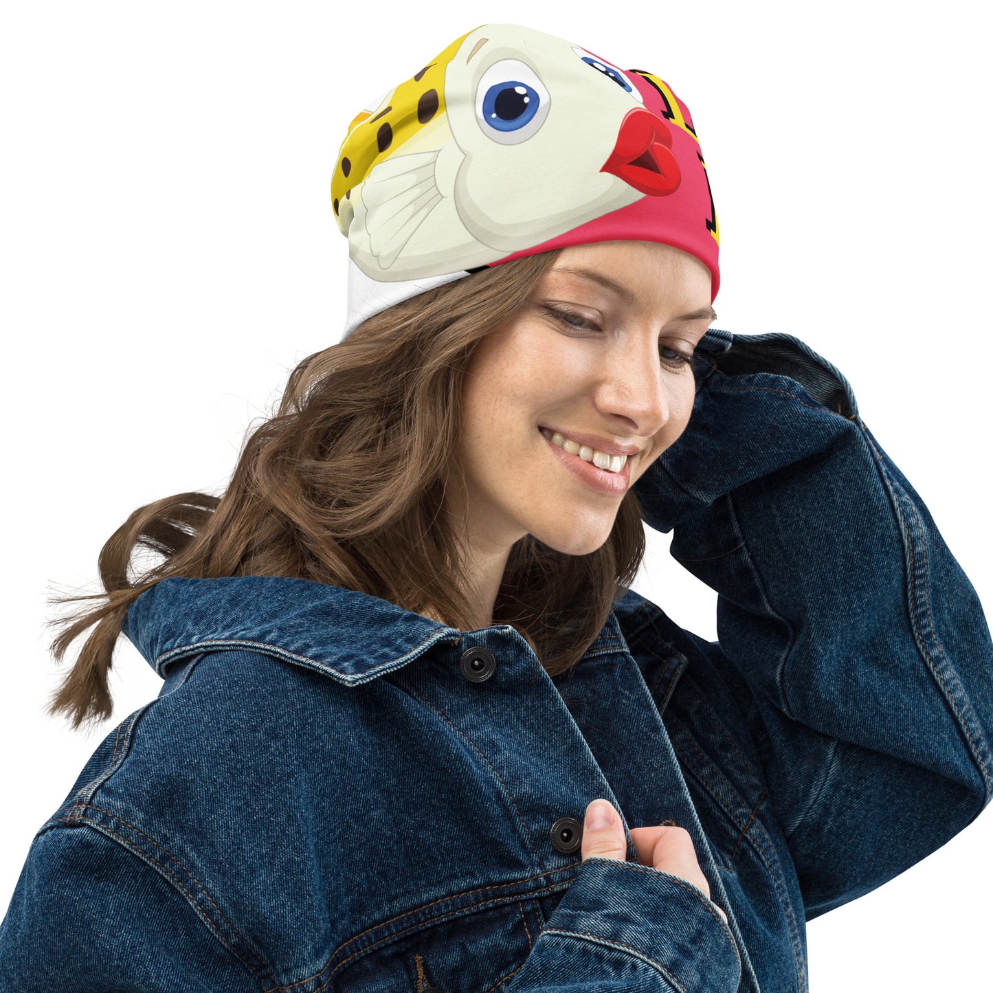 Fish Limp Flops - Puffer Lips All-Over Beanie