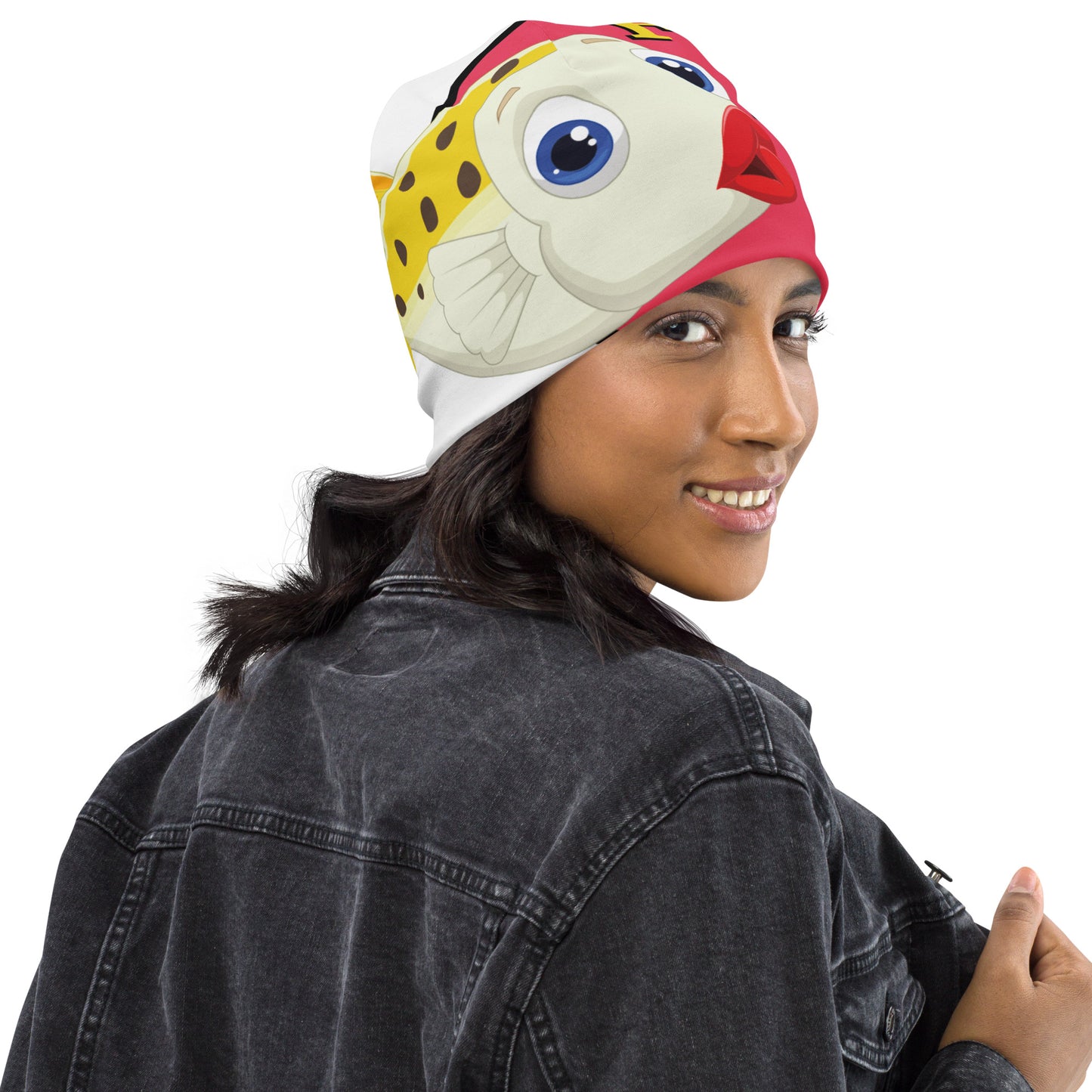 Fish Limp Flops - Puffer Lips All-Over Beanie