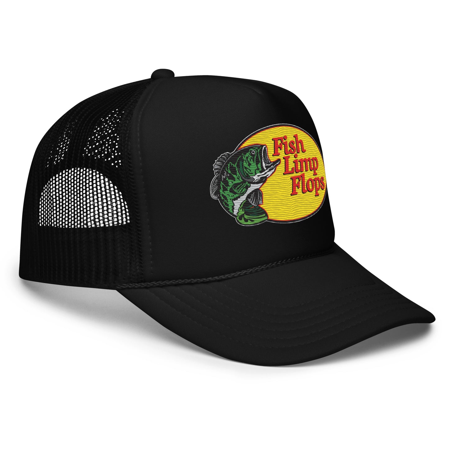 Fish Limp Flops - Green Bass Foam Trucker hat