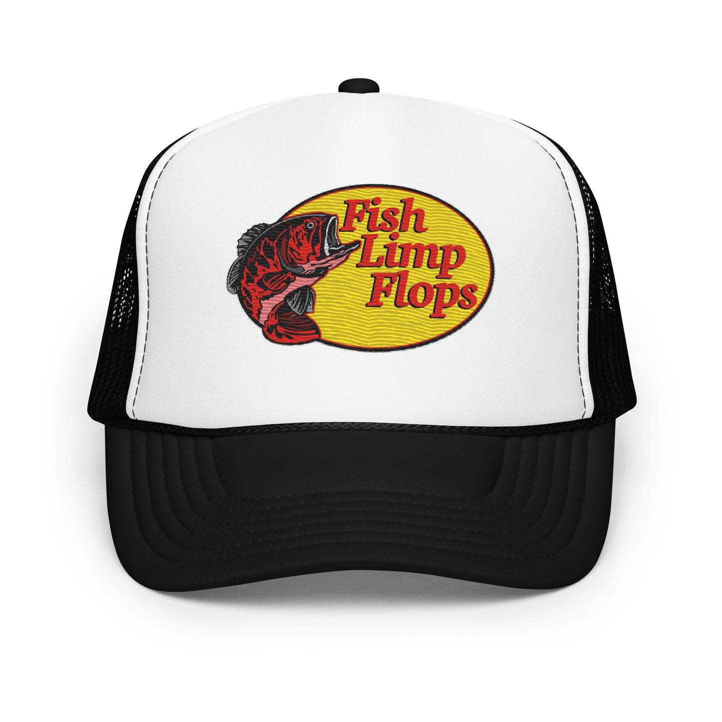 Fish Limp Flops - Red Bass Foam Trucker Hat