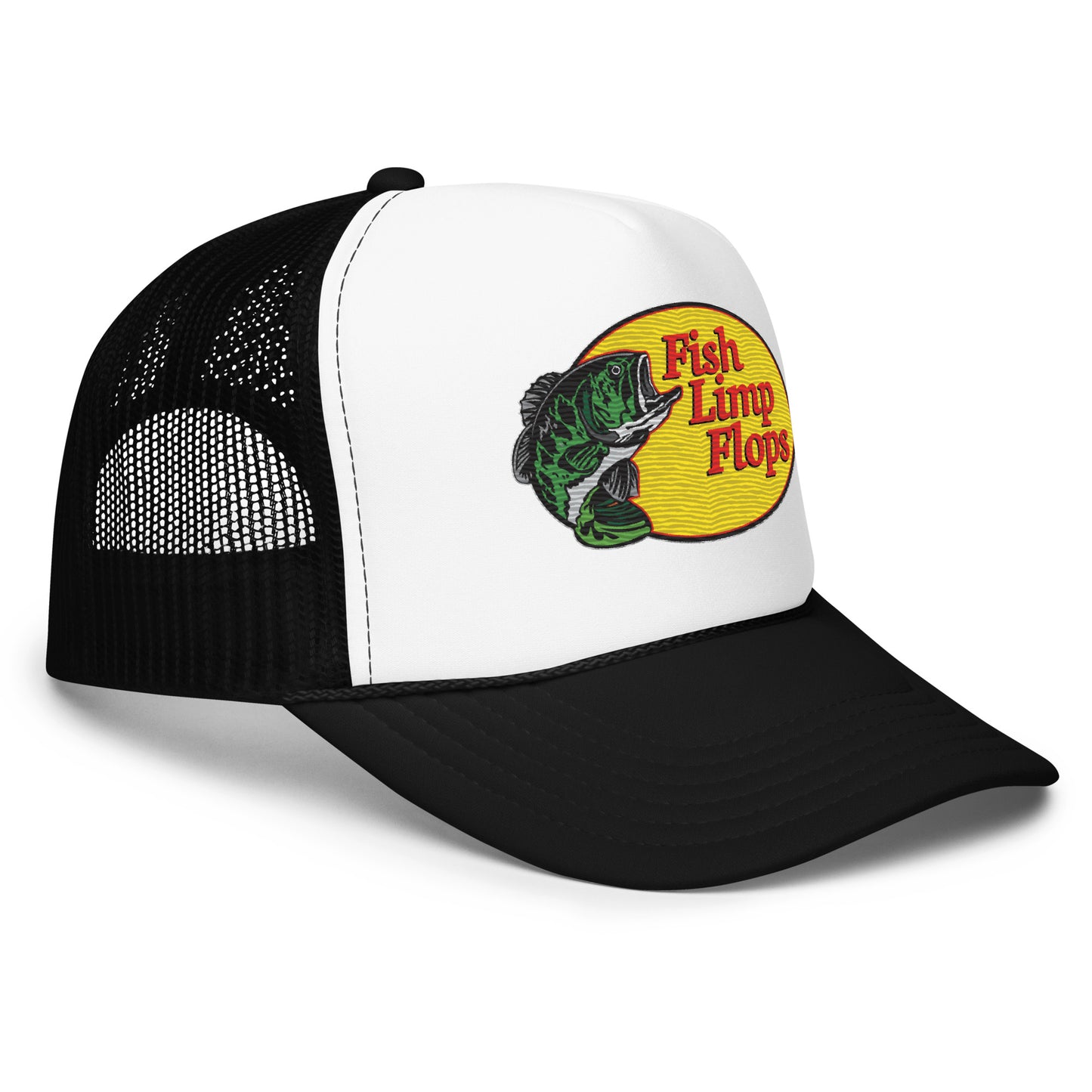 Fish Limp Flops - Green Bass Foam Trucker hat