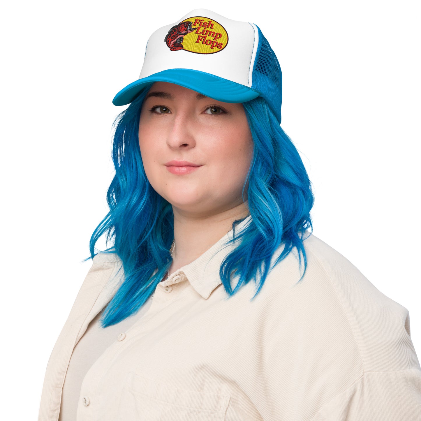 Fish Limp Flops - Red Bass Foam Trucker Hat