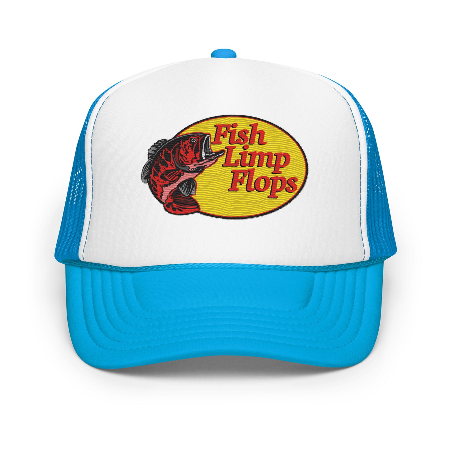 Fish Limp Flops - Red Bass Foam Trucker Hat