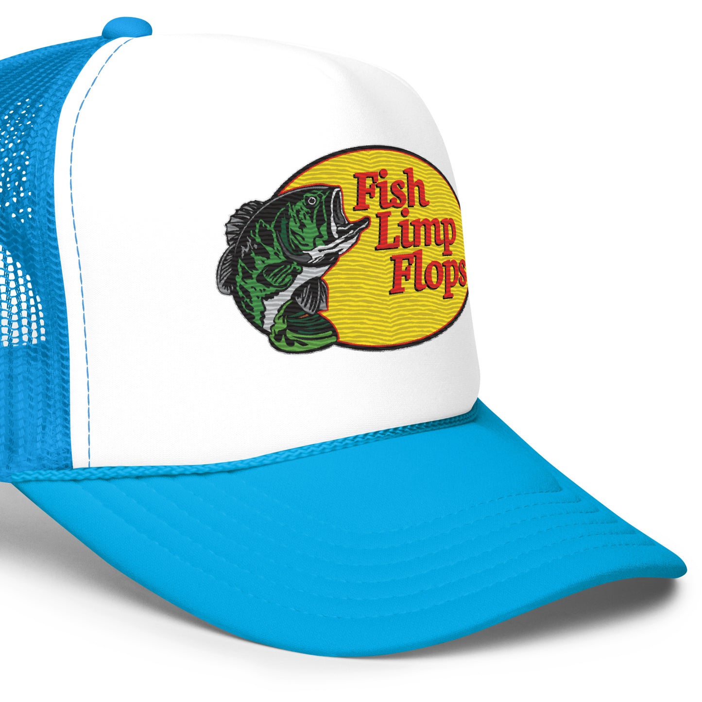 Fish Limp Flops - Green Bass Foam Trucker hat
