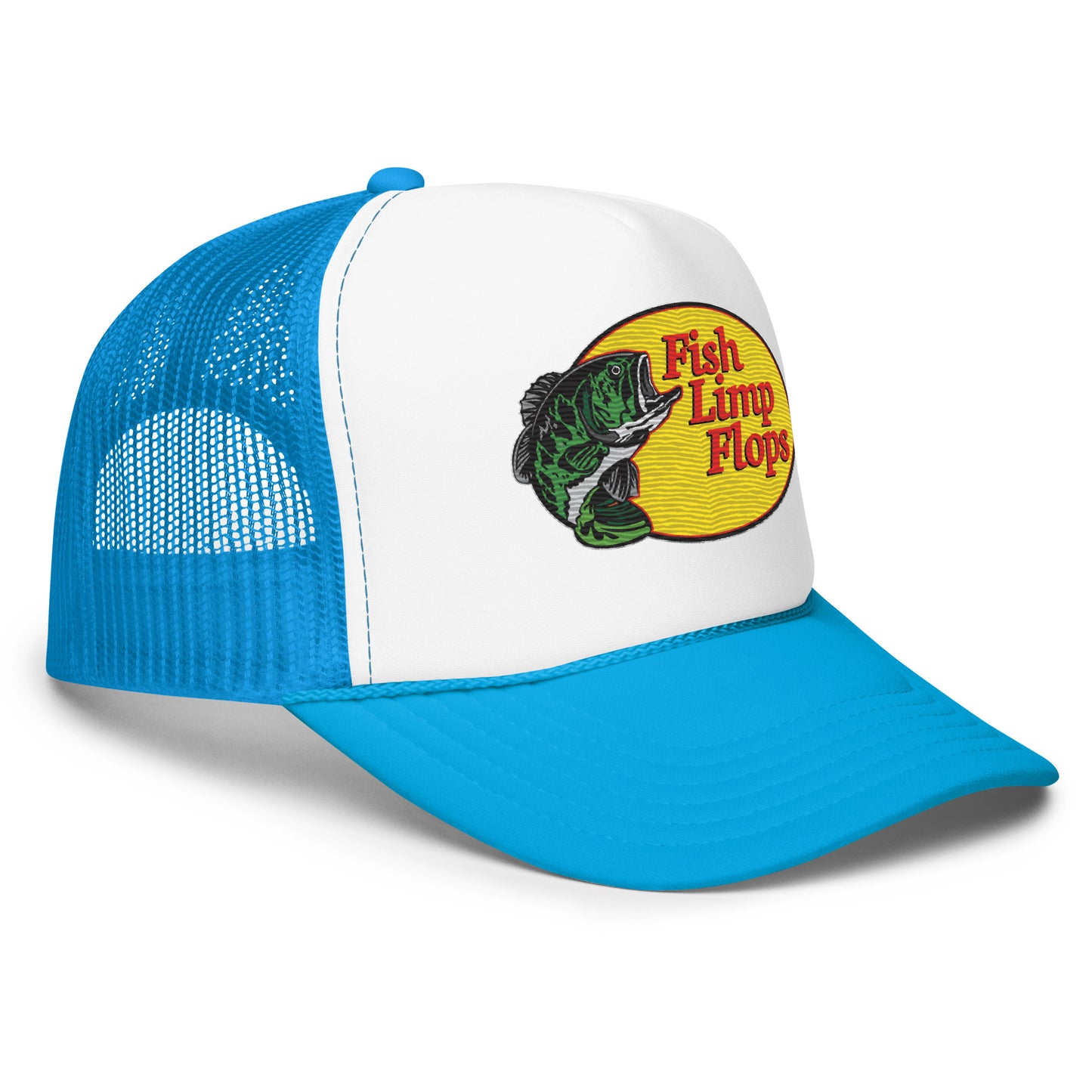 Fish Limp Flops - Green Bass Foam Trucker hat