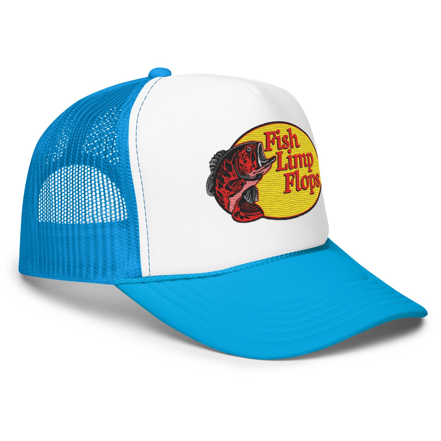Fish Limp Flops - Red Bass Foam Trucker Hat