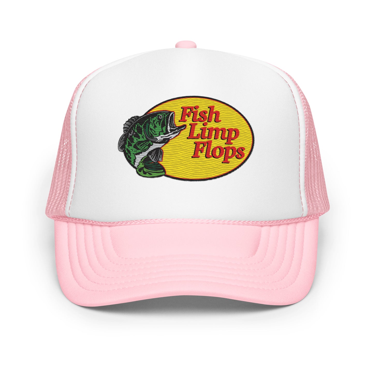 Fish Limp Flops - Green Bass Foam Trucker hat