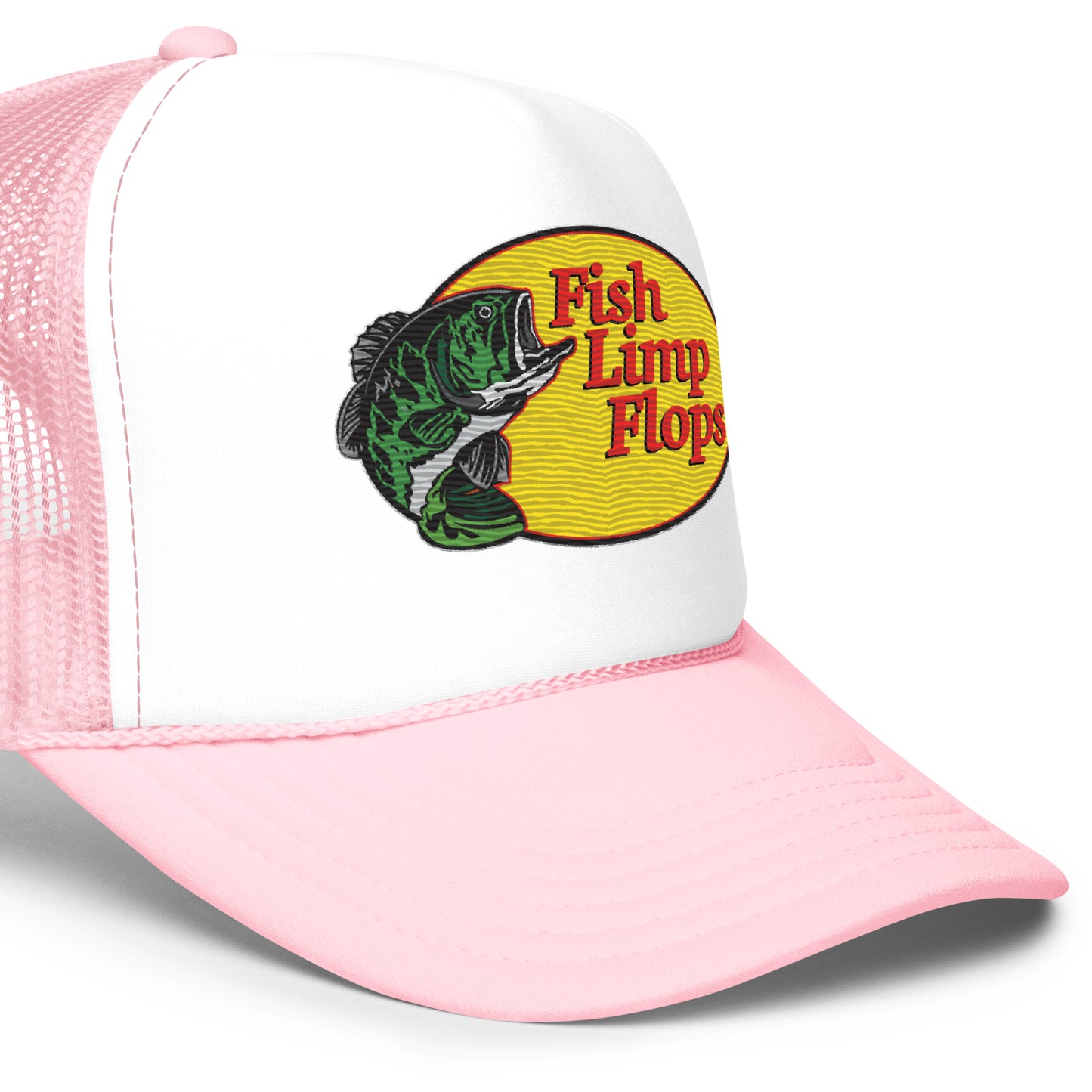 Fish Limp Flops - Green Bass Foam Trucker hat