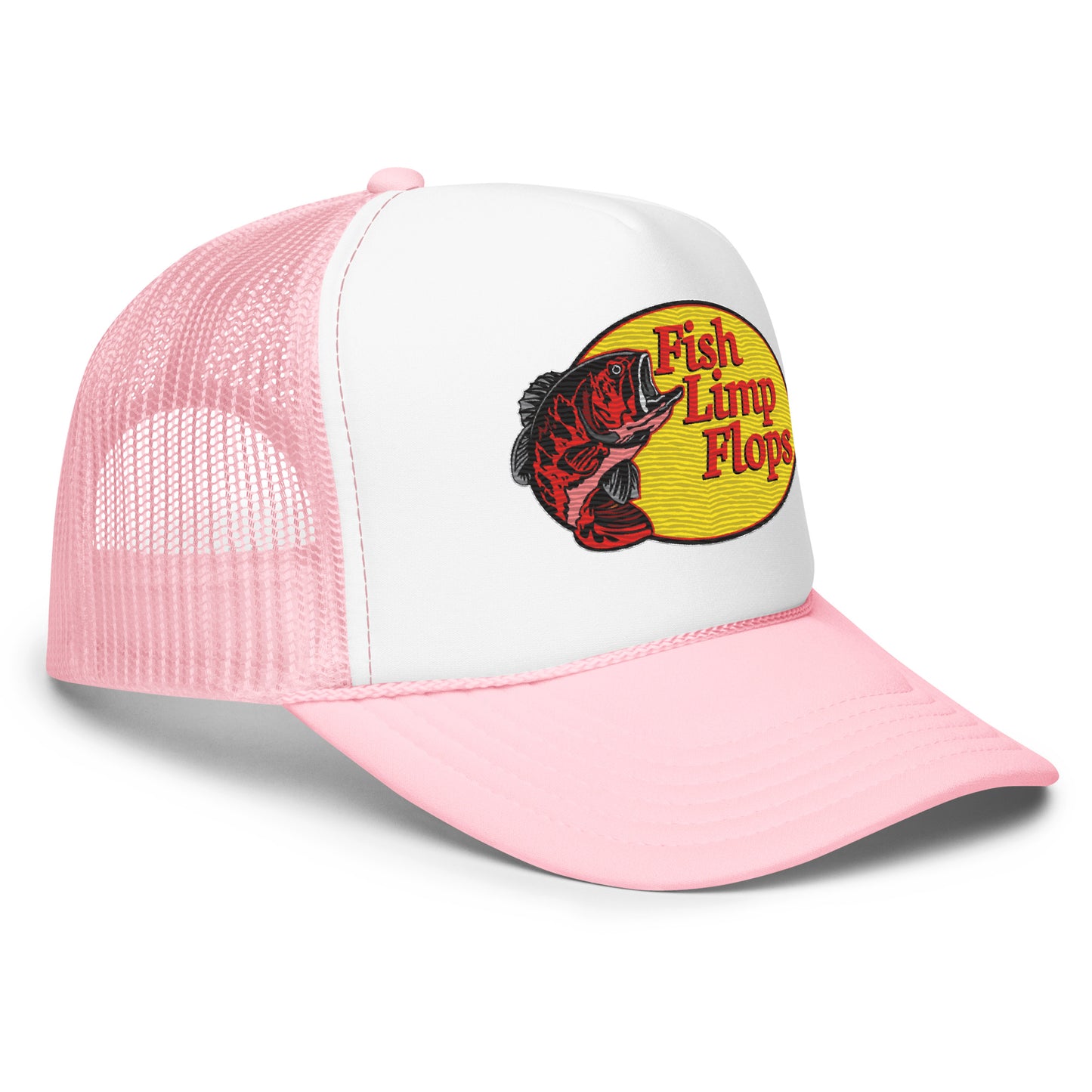 Fish Limp Flops - Red Bass Foam Trucker Hat