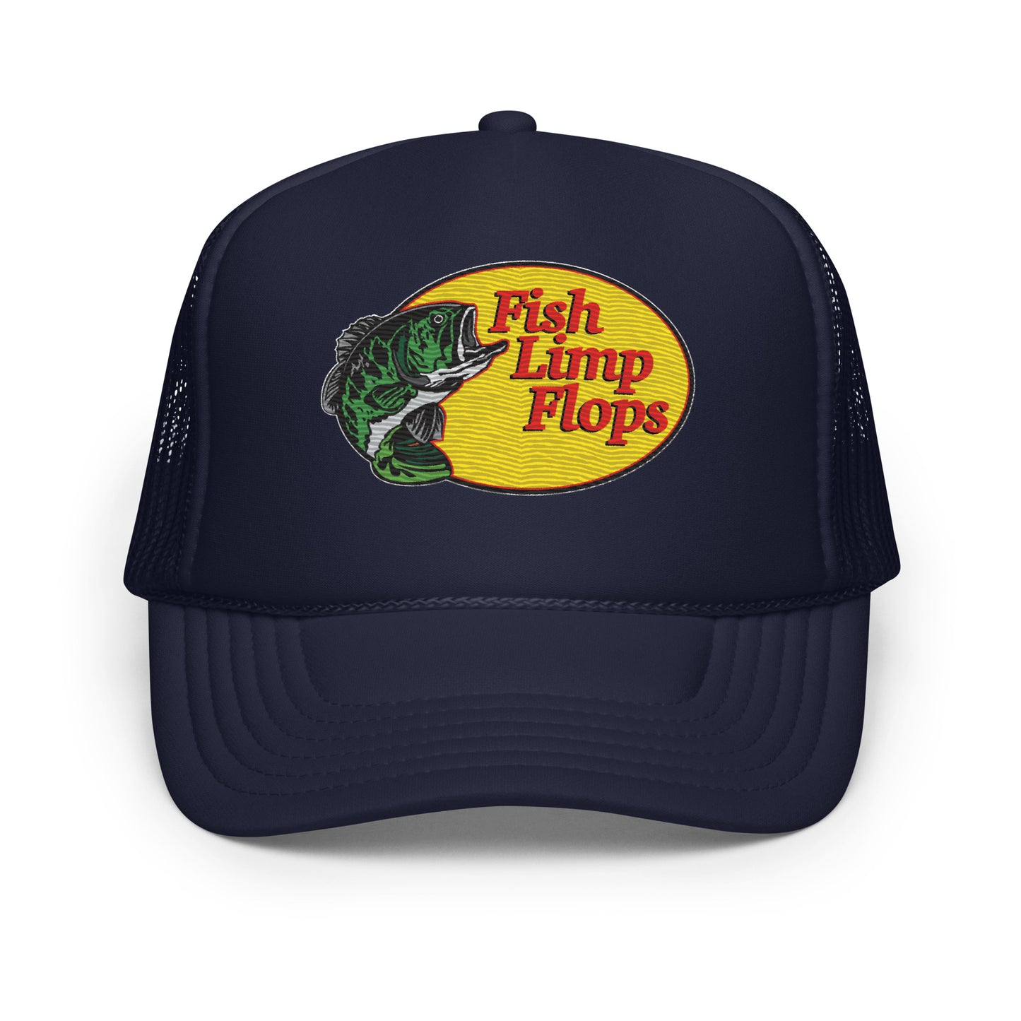 Fish Limp Flops - Green Bass Foam Trucker hat