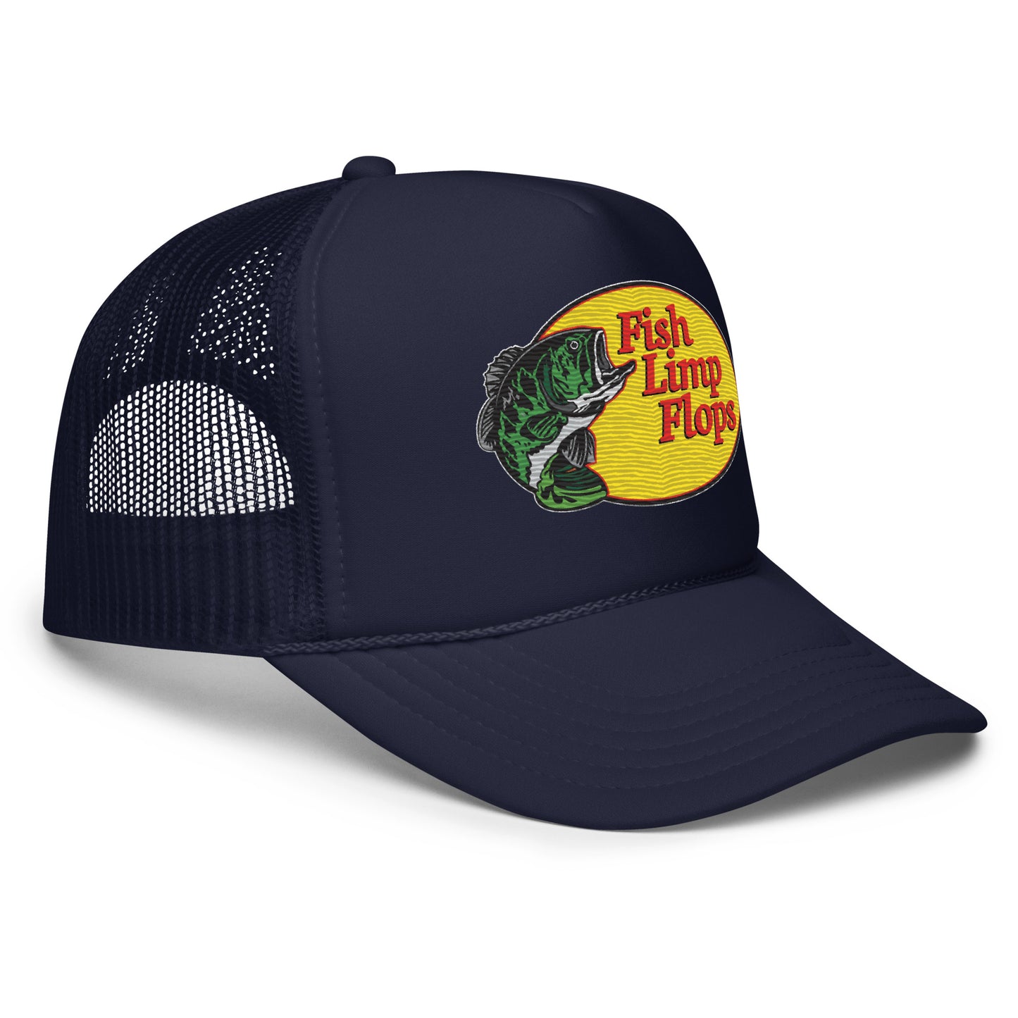 Fish Limp Flops - Green Bass Foam Trucker hat