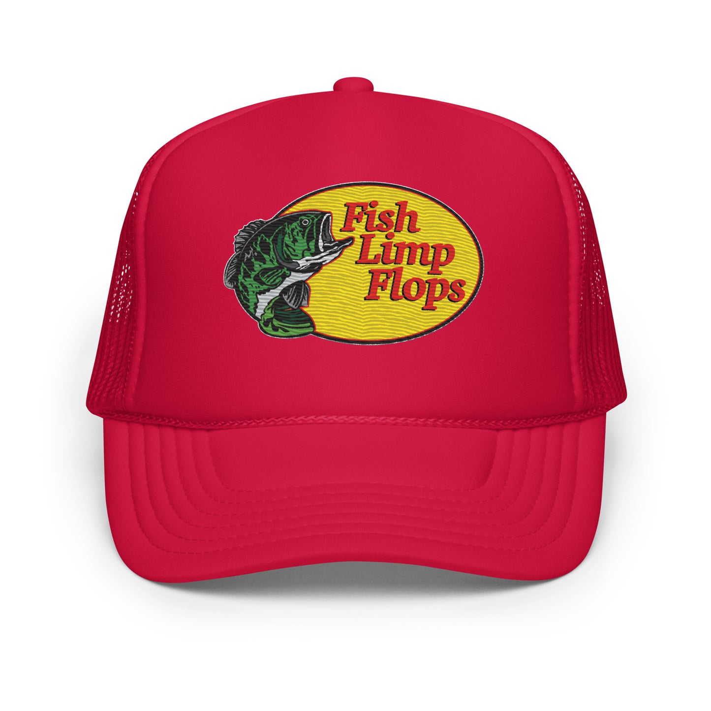 Fish Limp Flops - Green Bass Foam Trucker hat