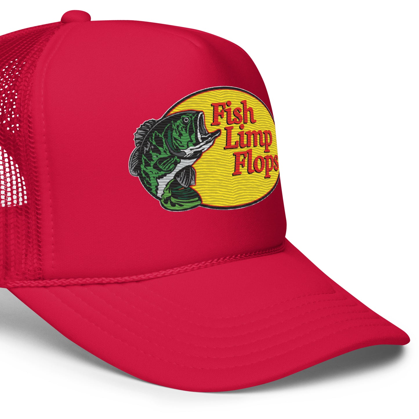 Fish Limp Flops - Green Bass Foam Trucker hat
