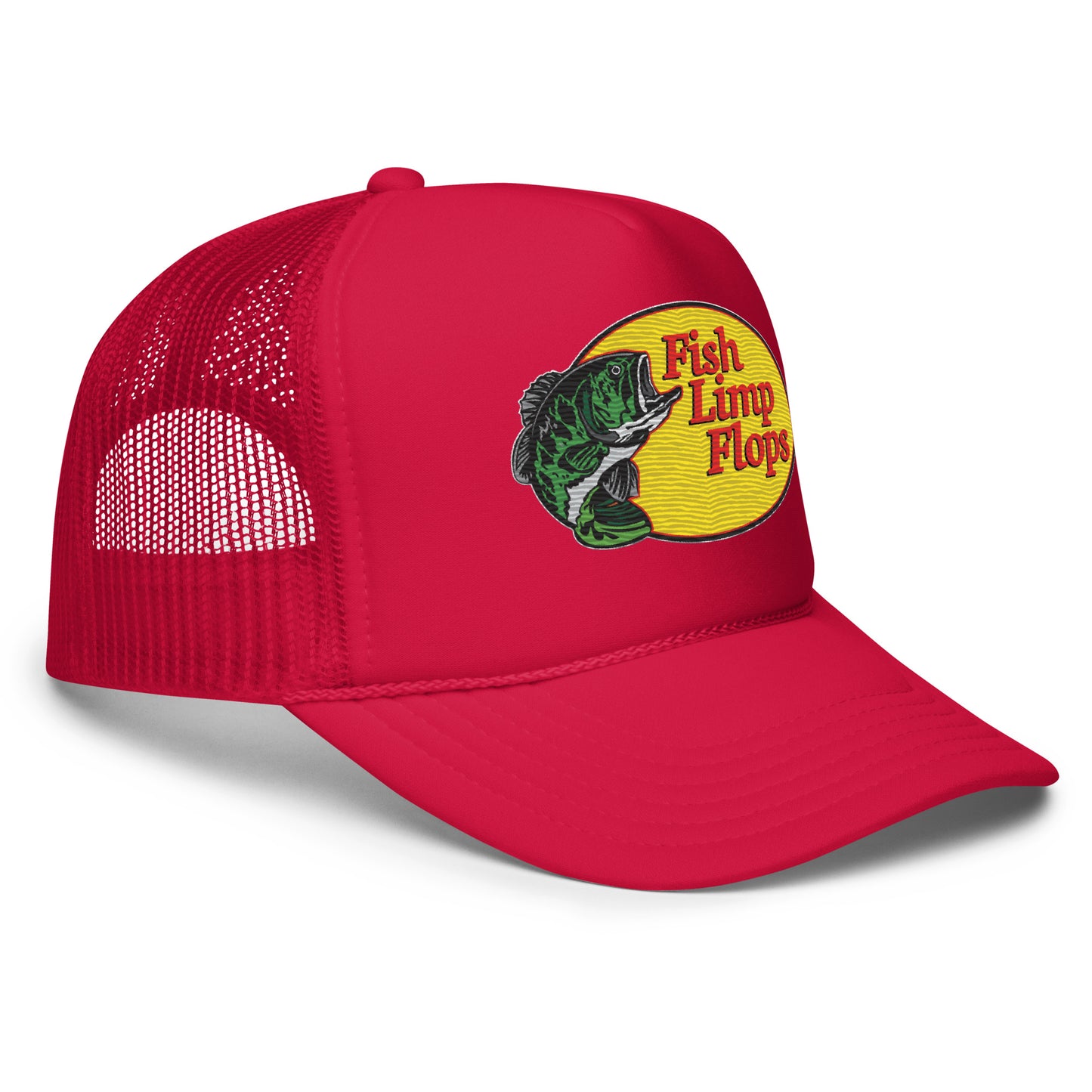 Fish Limp Flops - Green Bass Foam Trucker hat