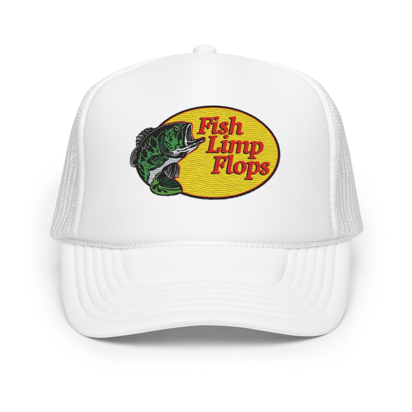 Fish Limp Flops - Green Bass Foam Trucker hat