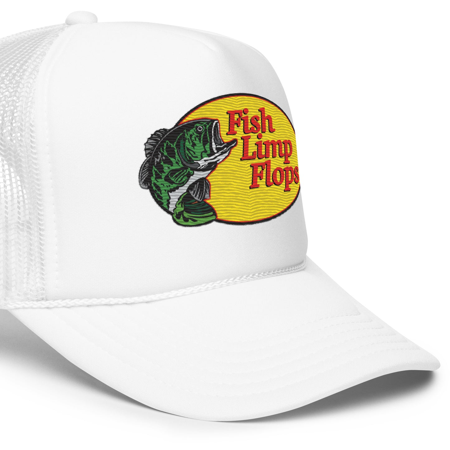 Fish Limp Flops - Green Bass Foam Trucker hat
