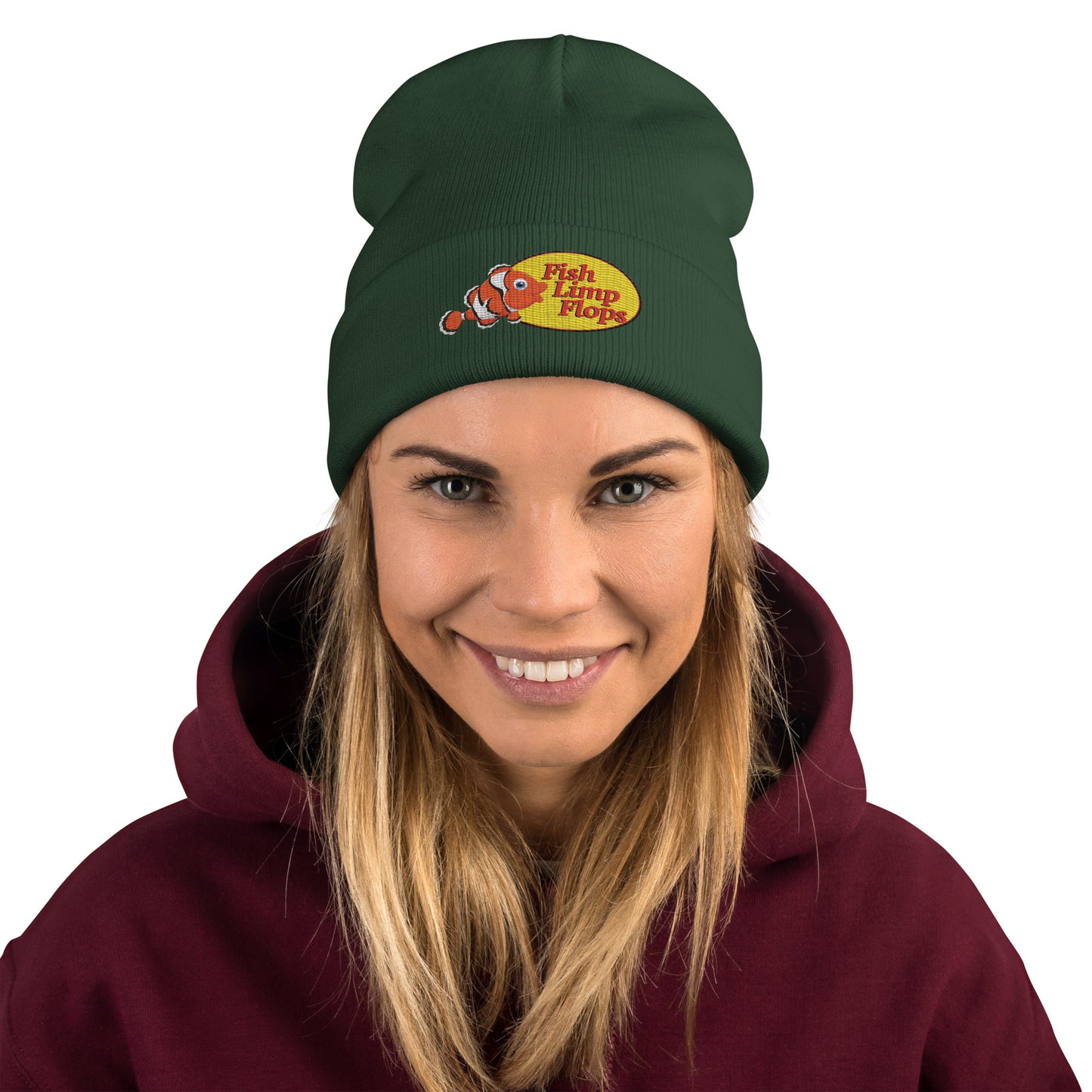 Fish Limp Flops - Nemo Embroidered Beanie