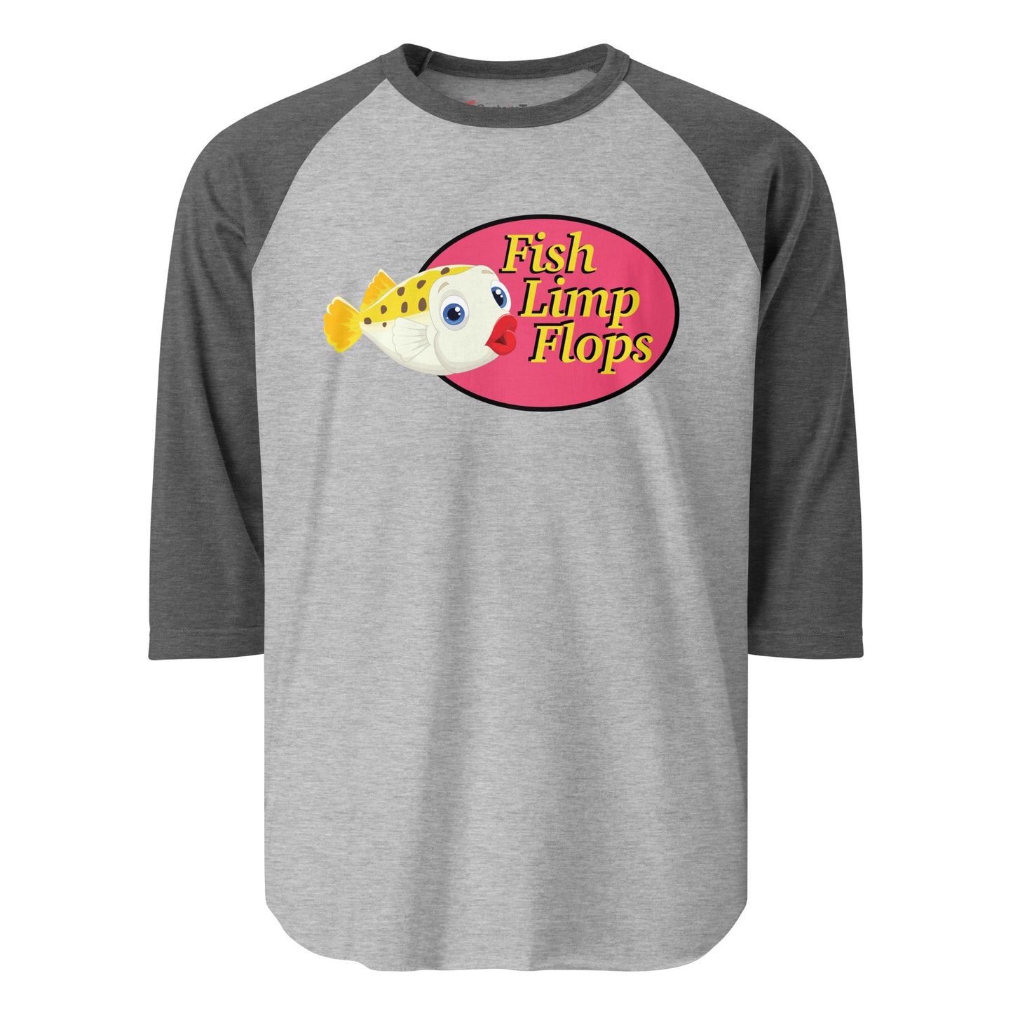 Fish Limp Flops - Puffer Lips 3/4 sleeve Tee