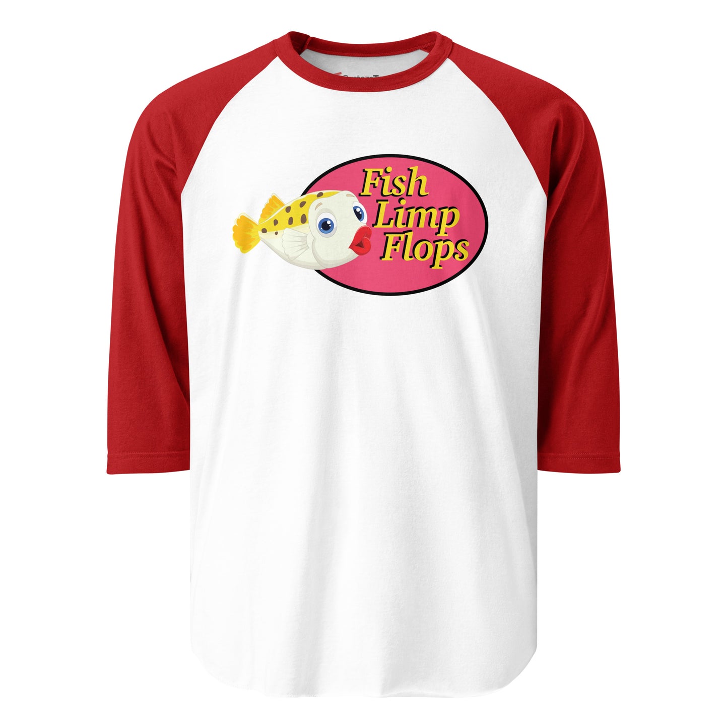 Fish Limp Flops - Puffer Lips 3/4 sleeve Tee